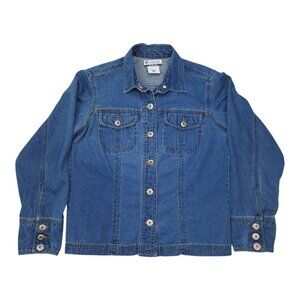 Columbia Womens Small Denim Jacket Shirt Stylish & Durable Cotton Shacket